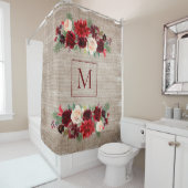 Kerstmis Boho Chic Bloementak Burlap Monogram Douchegordijn (In situ)