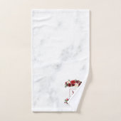 Kerstmis Boho Chic Bloementak Marmer Monogram Bad Handdoek (Handdoek)