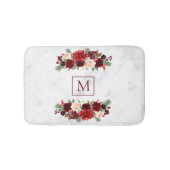 Kerstmis Boho Chic Bloementak Marmer Monogram Badmat (Voorkant)