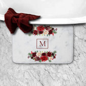 Kerstmis Boho Chic Bloementak Marmer Monogram Badmat