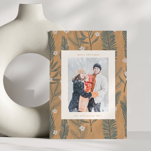 Kerstmis Boho Lichtgroene Twee Verticale Foto Feestdagenkaart