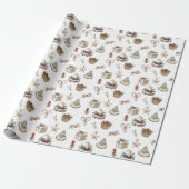 Kerstmis BOHO Rustieke Neutrale Patroon Cadeaupapier (Uitgerold)