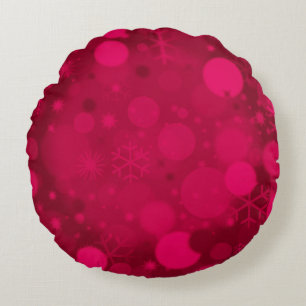 Kerstmis Bokeh, rasp.Pink-rond SIERKUSSEN Rond Kussen