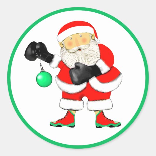 Kerstmis Boksen Vakantie Ronde Sticker (Voorkant)