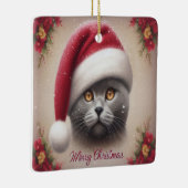 Kerstmis Bombay Kat, Vrolijk Kerstmis Bombay Kitte Keramisch Ornament (Rechts)