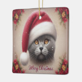 Kerstmis Bombay Kat, Vrolijk Kerstmis Bombay Kitte Keramisch Ornament (Links)