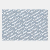 Kerstmis, bomen, polka-stippen, feestdag dusty bla inpakpapier vel (Voorkant 2)