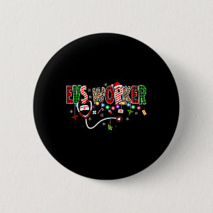 Kerstmis Boo Boo Crew Rendier Cna Buffalo Plaid Ronde Button 5,7 Cm