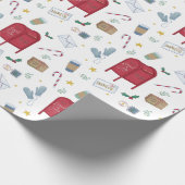 Kerstmis boodschappen Santa Mail Brieven aan de Ke Cadeaupapier (Hoek)