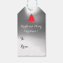 KERSTMIS BOOM FEESTJE ROOD blauw Cadeaulabel