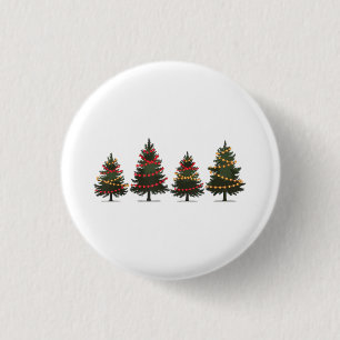 Kerstmis Boom Kerst T-Shirts Voor Vrouwen Een Ronde Button 3,2 Cm