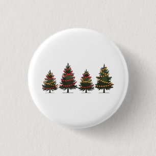 Kerstmis Boom Kerst T-Shirts Voor Vrouwen Een Ronde Button 3,2 Cm