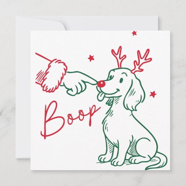 Kerstmis Boop Saushond Hond (Voorkant)