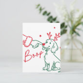 Kerstmis Boop Saushond Hond Briefkaart (Staand voorkant)