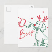 Kerstmis Boop Saushond Hond Briefkaart (Voorkant / Achterkant)