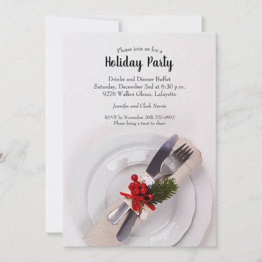 Kerstmis Bord Holiday Uitnodigingen (Voorkant)