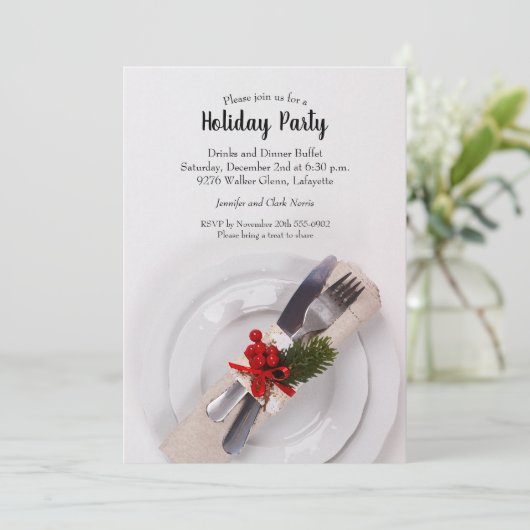 Kerstmis Bord Holiday Uitnodigingen (Staand voorkant)