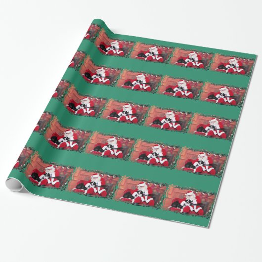 Kerstmis - Border Collie - Flip Cadeaupapier (Uitgerold)