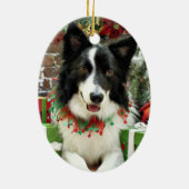 Kerstmis - Border Collie - Jessup Keramisch Ornament (Achterkant)