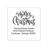Kerstmis Borstel Calligraphy Retouradres Rubberstempel (Afrduk)
