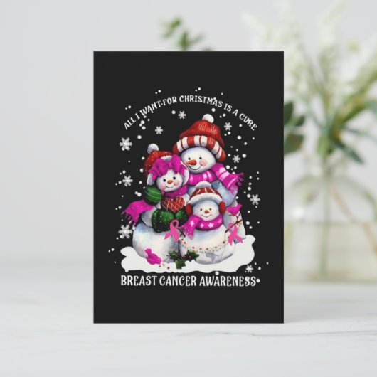 Kerstmis Borstkanker Kaart (Staand voorkant)