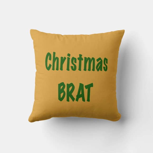 Kerstmis bos groen brutale op goud kussen (Achterkant)