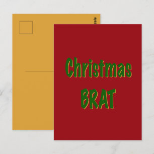 Kerstmis Bos Groen Goud Brat Op Karmozijn Rood Briefkaart