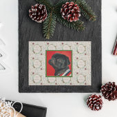 Kerstmis bos groene krans kaart