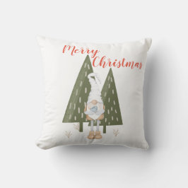 Kerstmis Bos Kabouter Wit Kussen