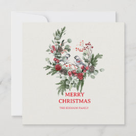 Kerstmis Bos Minimalistisch Eenvoudig Vakantie 1  Feestdagenkaart