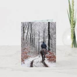 Kerstmis Bos Paardrijden Kaart