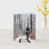 Kerstmis Bos Paardrijden Kaart (Gele Bloem)