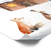 Kerstmis, bosbouwhuisdieren, kajuit poster (Hoek)