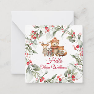 Kerstmis Bosdieren Baby Shower Notitiekaartje