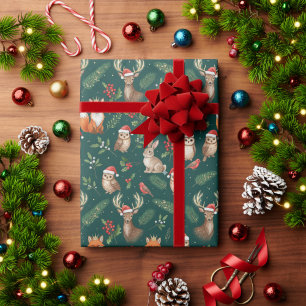 Kerstmis Bosdieren Cute Bosdieren Cadeaupapier