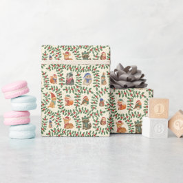 Kerstmis Bosdieren Inpakpapier Rol