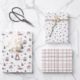 Kerstmis Bosdieren Inpakpapier Vel