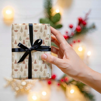 Kerstmis bosdieren inpakpapier vel