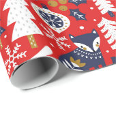 Kerstmis bosdieren, Scandinavische stijl Cadeaupapier (Rol Hoek)