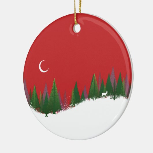 Kerstmis Bossen Scene Circle Ornament (Links)