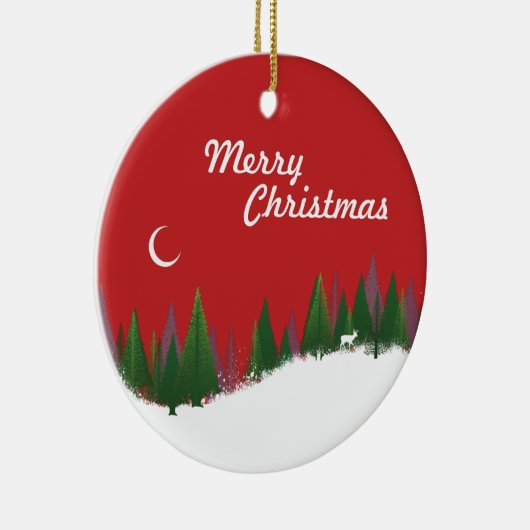 Kerstmis Bossen Scene Circle Ornament (Rechts)