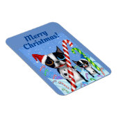 Kerstmis Boston Terrier Dogs Candy Cane Santa Hat Magneet (Rechterzijde)