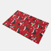 Kerstmis Boston Terrier Doormat Deurmat (Schuin)