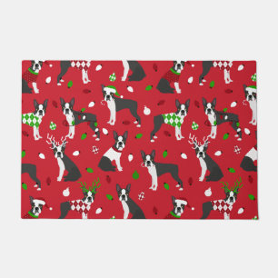 Kerstmis Boston Terrier Doormat Deurmat