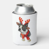 Kerstmis Boston terriër hond Blikjeskoeler (Blikje Voorkant)