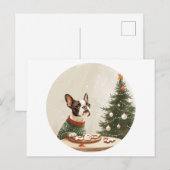Kerstmis Boston Terrier Hond Feestdagenkaart (Voorkant / Achterkant)