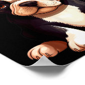 Kerstmis Boston Terrier Hond Kerstman Hoed Grappig Poster (Hoek)