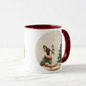 Kerstmis Boston Terrier Hond Mok (Voorkant rechts)