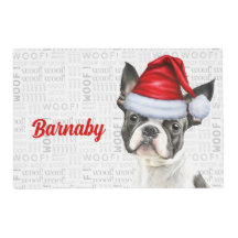 Kerstmis Boston Terrier Hond Naam Huisdier Diner