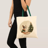 Kerstmis Boston Terrier Hond Tote Bag (Voorkant (product))